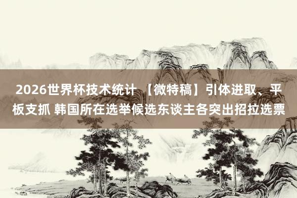 2026世界杯技术统计 【微特稿】引体进取、平板支抓 韩国所在选举候选东谈主各突出招拉选票