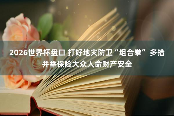 2026世界杯盘口 打好地灾防卫“组合拳” 多措并举保险大众人命财产安全