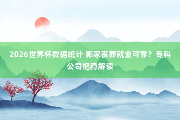 2026世界杯数据统计 哪家丧葬就业可靠?专科公司把稳解读