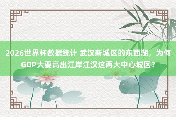 2026世界杯数据统计 武汉新城区的东西湖,为何GDP大要高出江岸江汉这两大中心城区?