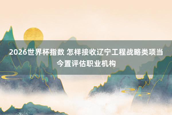 2026世界杯指数 怎样接收辽宁工程战略类项当今置评估职业机构