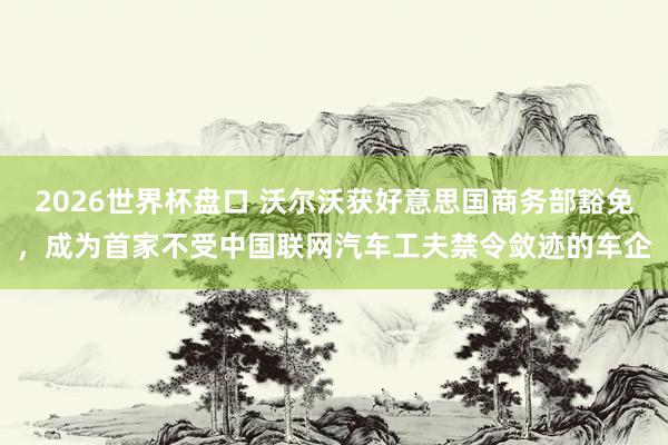 2026世界杯盘口 沃尔沃获好意思国商务部豁免，成为首家不受中国联网汽车工夫禁令敛迹的车企