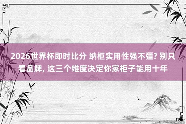 2026世界杯即时比分 纳柜实用性强不彊? 别只看品牌， 这三个维度决定你家柜子能用十年