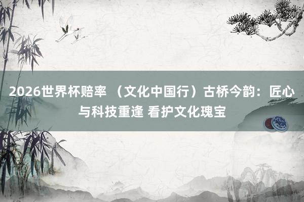2026世界杯赔率 (文化中国行)古桥今韵:匠心与科技重逢 看护文化瑰宝