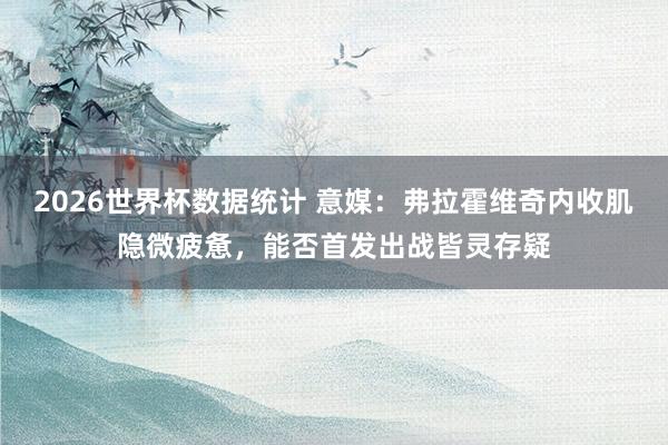 2026世界杯数据统计 意媒:弗拉霍维奇内收肌隐微疲惫,能否首发出战皆灵存疑