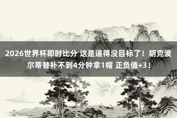 2026世界杯即时比分 这是逼得没目标了！胡克波尔蒂替补不到4分钟拿1帽 正负值+3！