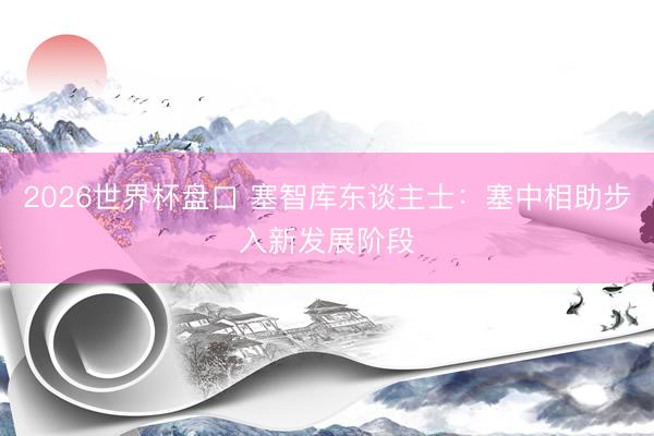 2026世界杯盘口 塞智库东谈主士:塞中相助步入新发展阶段